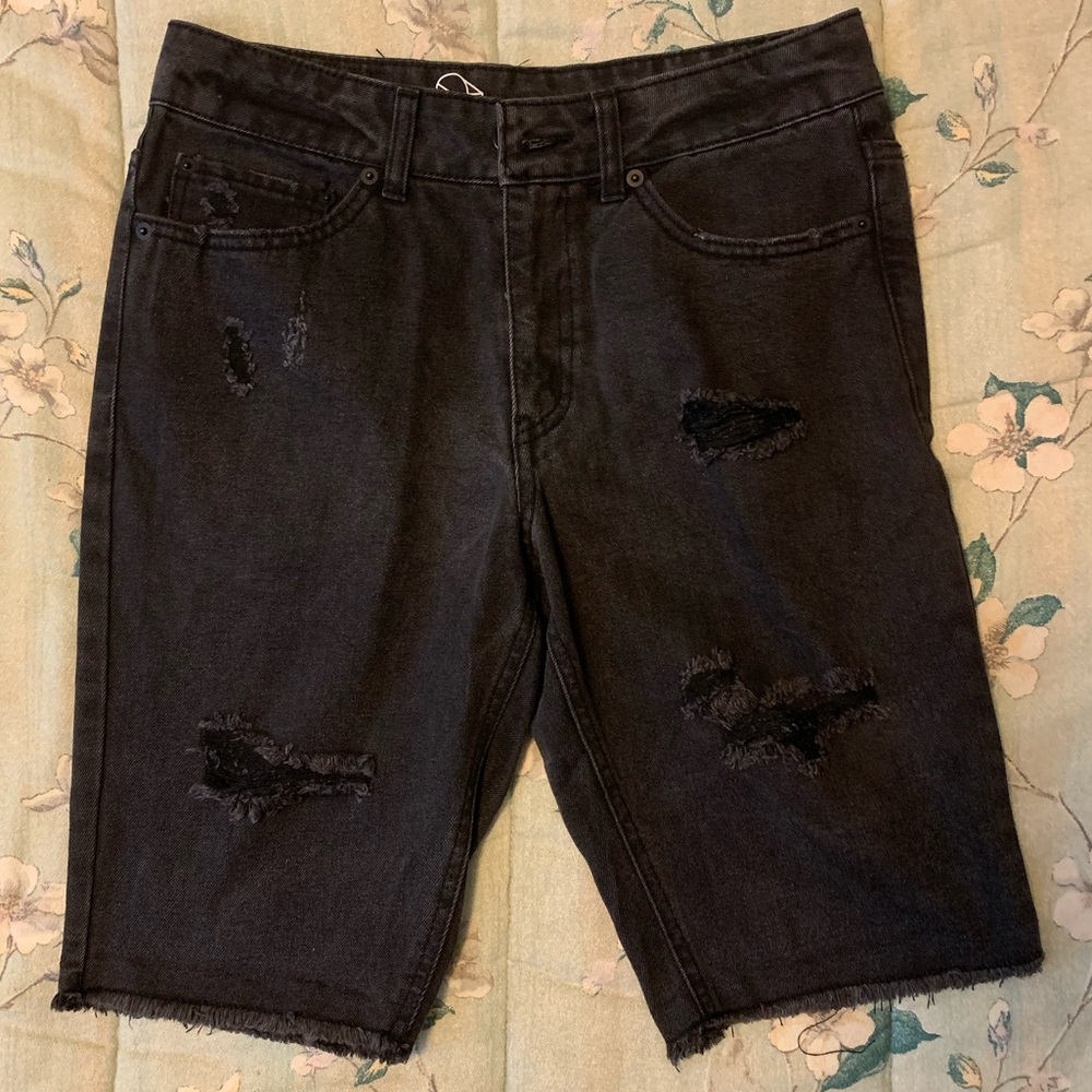 Black Distressed Original Use Jorts